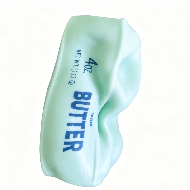 Moldable Butter Stick Squishy Toy, Vaseline Filled Stress Relief Butter Cheese Bar Fidget Toy Decompression Vent Toy