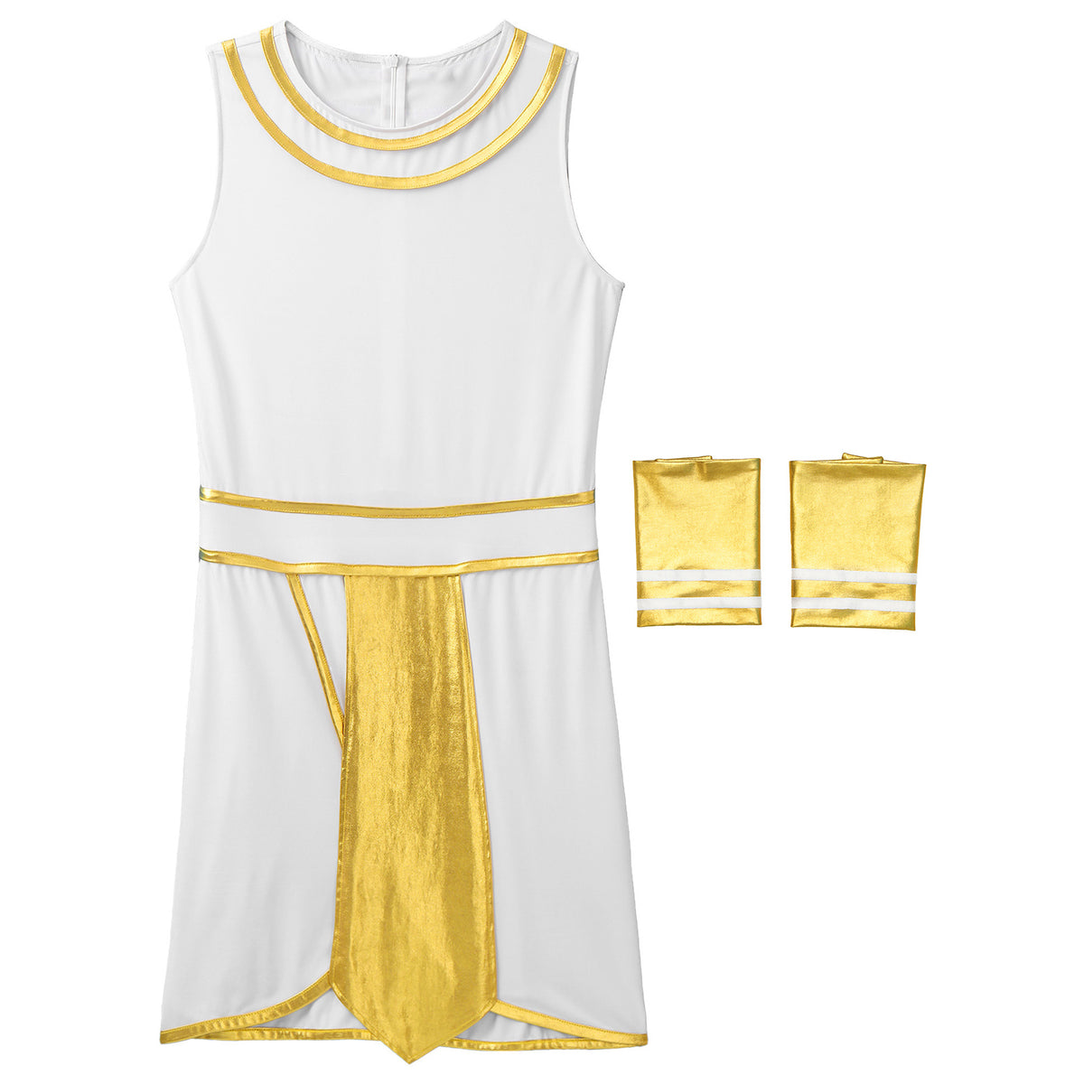 Ancient Egyptian Prince Halloween Costume. Robe with Cuffs