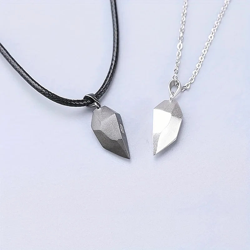 Electrocardiogram Magnetic Friend Heart Pendant One for You and One For Your Friend