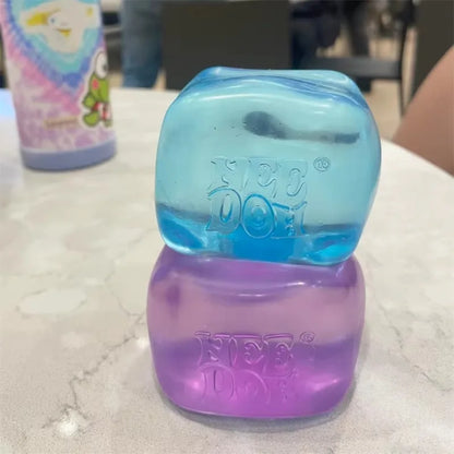 Needoh Giant Cube Sensory Toys, Transparent Maltose Filler, Soft Slow Rebound, Stress Reliever