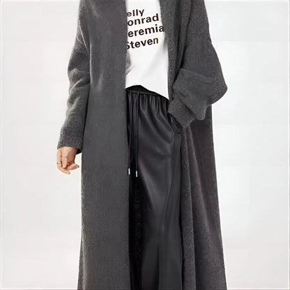 Mid-Calf Length, Long Sleeves, Oversized Course Knit Sweater, Loose Fit
