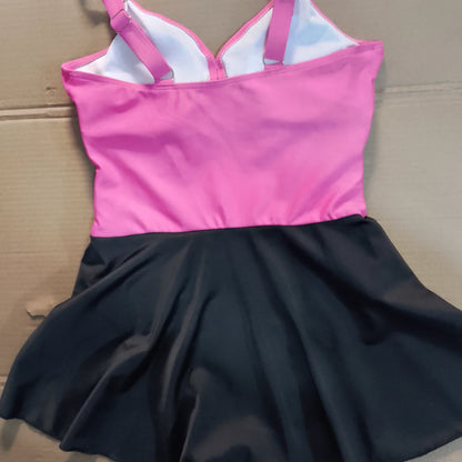 8 Colors to 2XL  in this Tummy Control One Piece Swim Dress