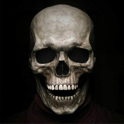 Creepy Halloween Full Head Latex Helmet with Moveable Jaw Skull Mask with Movable Jaw