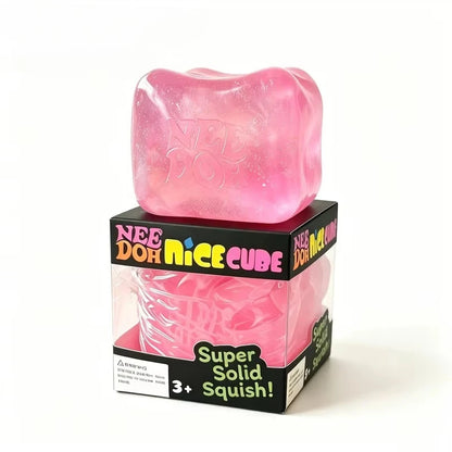 Needoh Giant Cube Sensory Toys, Transparent Maltose Filler, Soft Slow Rebound, Stress Reliever