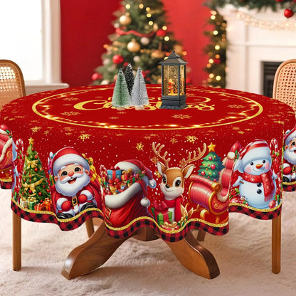 Christmas Santa Tablecloth, Round or Rectangle