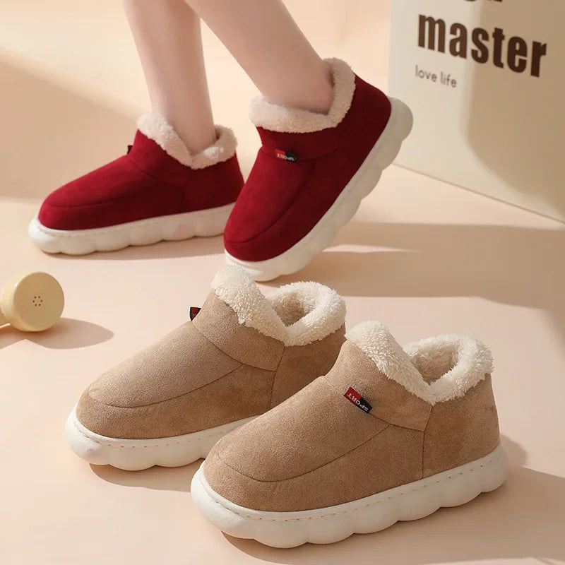 Casual House Shoes For  Indoors or Outdoors, Warm Cotton Plush Padded Slippers