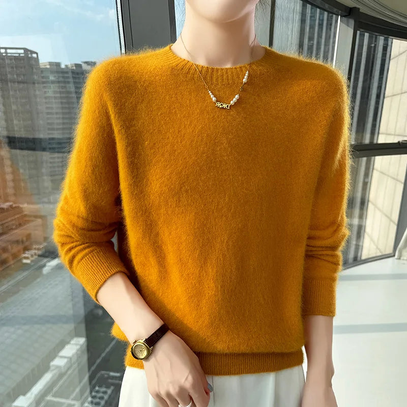 Basic Soft Knit Pullover Sweater, Round Neck, Long Sleeve, 12 colors with some sizes to 3XL