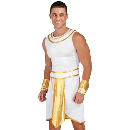 Ancient Egyptian Prince Halloween Costume. Robe with Cuffs