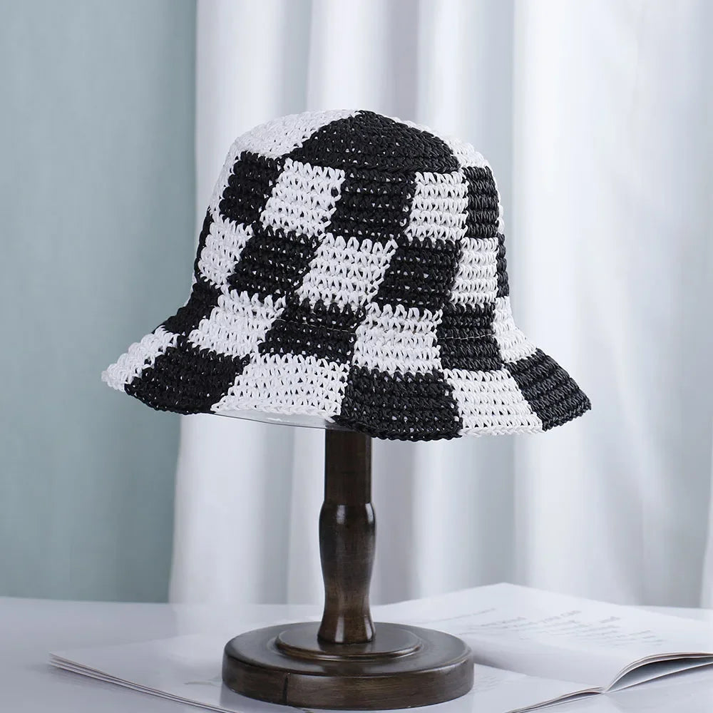 Bright Colored Floweed Crocheted Fisherman Hat
