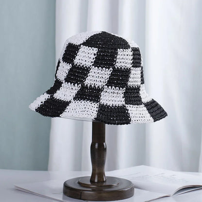 Bright Colored Floweed Crocheted Fisherman Hat