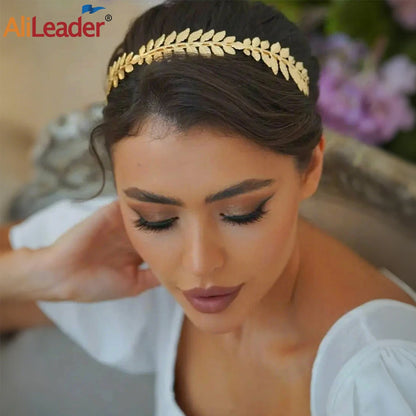 Greek Goddess Headband & Arm Bands Set For Women Laurel Wreath Crown Golden Leaf Headband For Roman Greek Accessories Cosplay