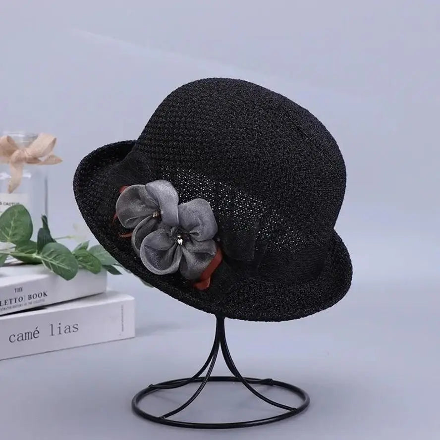 Knitted Breathable Fisherman Hat with flower