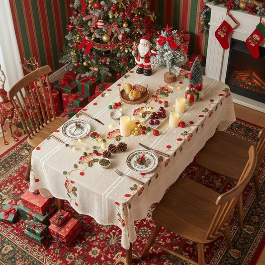 Embroidered Christmas and Spring Lace Tablecloth in 9 Designs