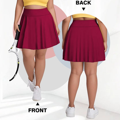 Sizes to 5XL  Pocketed Short Stretchy Knit Skirt, Shorts under Skirt