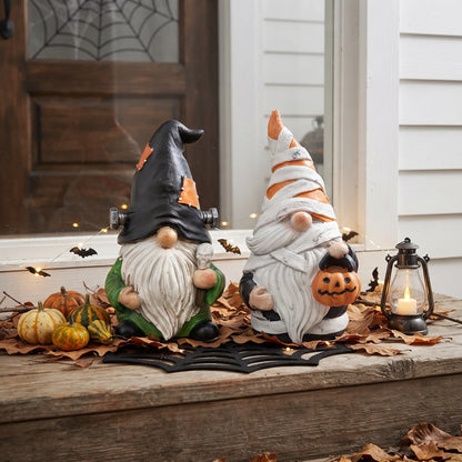 Halloween Gnome Decorations Set, Spooky Ghost Frankenstein Mummy Resin Garden Gnomes, Cute Fall Outdoor Yard Decor, Tabletop Orn