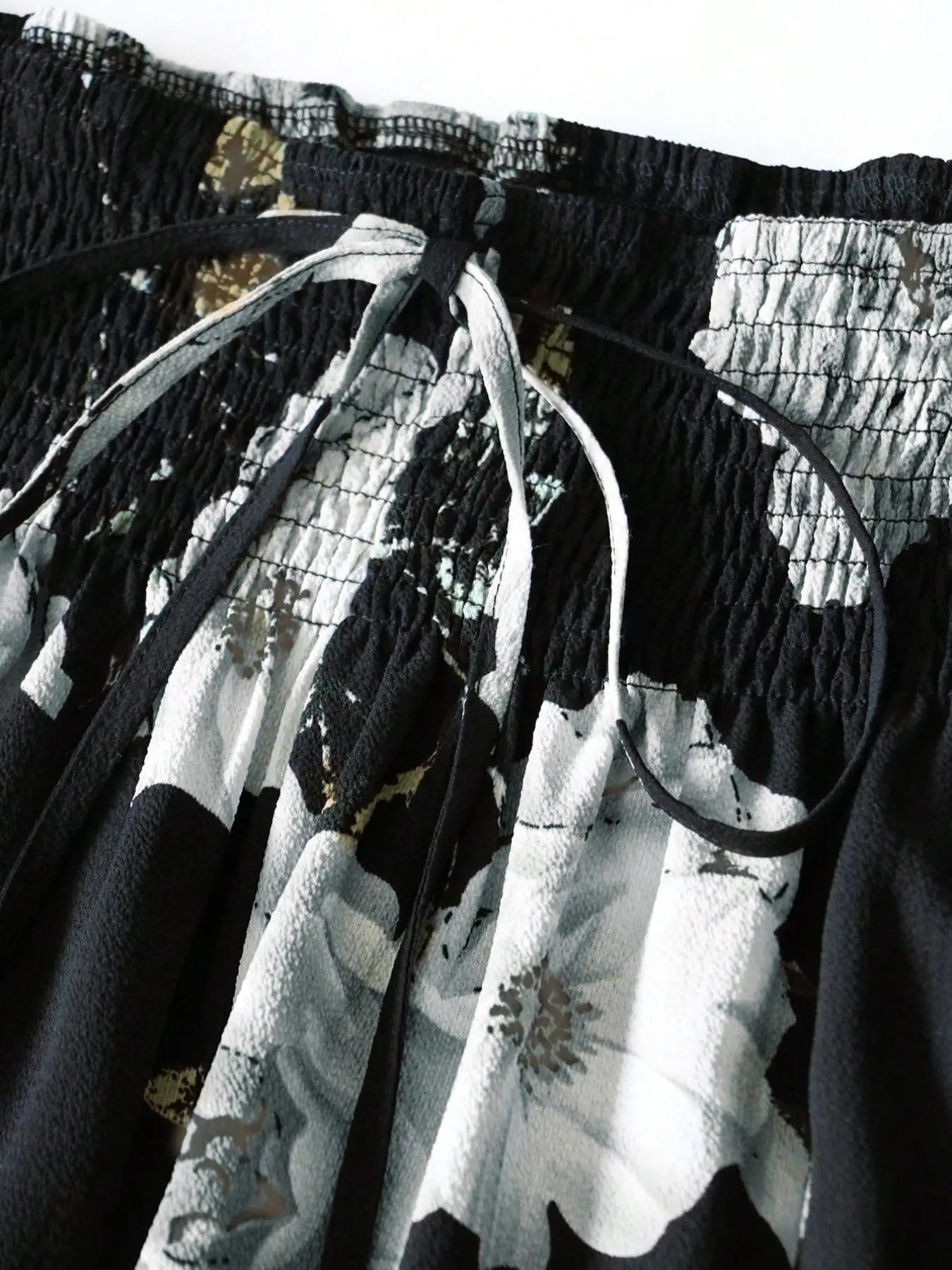 Boho Plus Size Up to 4XL Floral Print Wide Leg, High Elastic Waist with Tie Trousers.  2 Designs