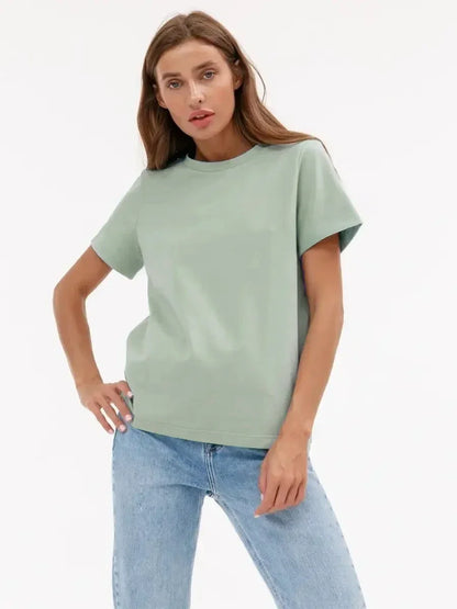 Sizes to 4XL 100% Cotton Women's T-shirt  Basic Short Sleeve Loose Tops Various colors