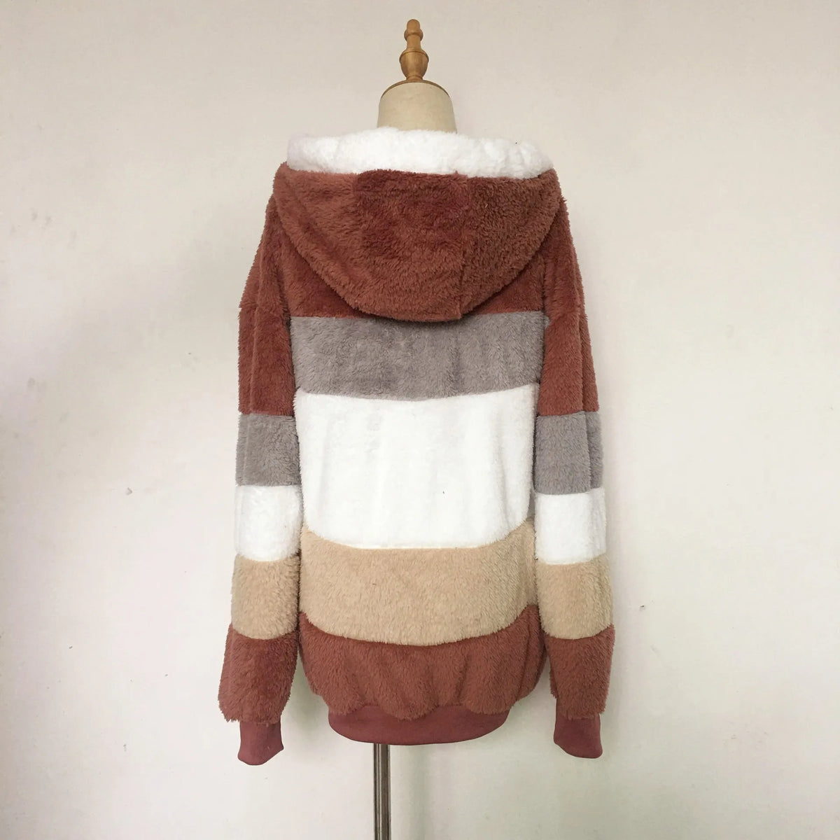 Oversized Warm Plush Jacket with Pockets, Hood, and Zipper Front, Loose, Cozy Fit. comes in 10 Colors