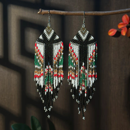 Colorful Bohemian Native American Inspired Dangle Earrings