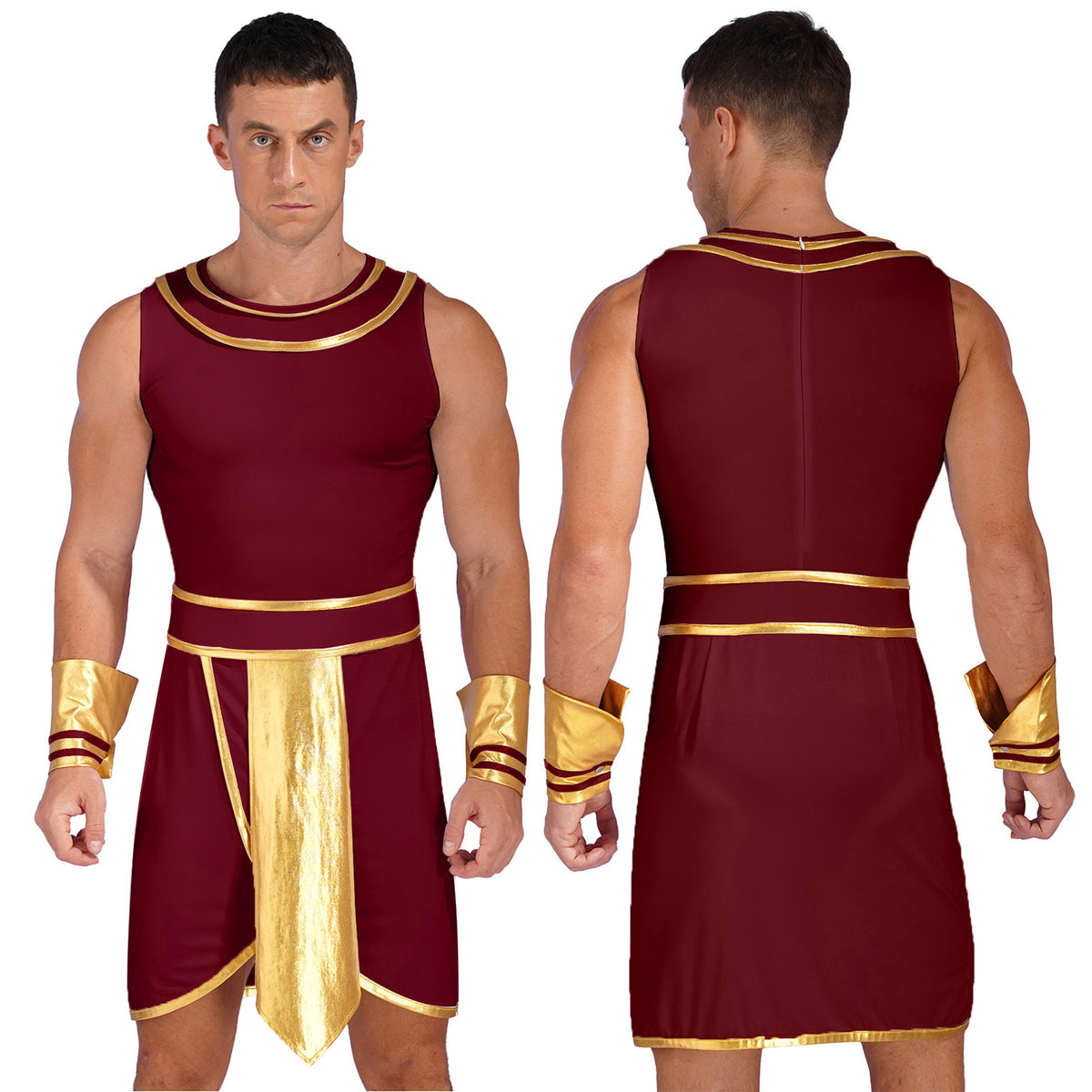 Ancient Egyptian Prince Halloween Costume. Robe with Cuffs