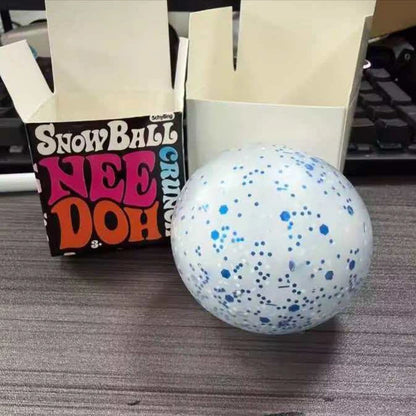 Needoh Snow Ball Crunch Squishy Fidget, Sensory Toy, Anxiety Relief Stress Ball