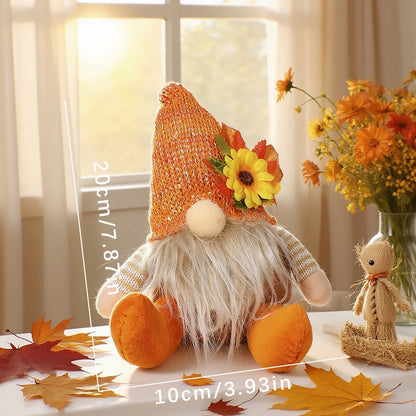 Rustic Autumn Harvest Scarecrow Decor, Plaid & Sunflower Accents for Thanksgiving, Halloween, Farmhouse Wall Decor, Party Props, approx 7 by 4 inches