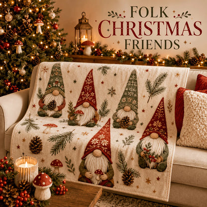 Christmas Holiday Throw Blanket Soft Flannel Christmas Gnomes.  15 Different Prints