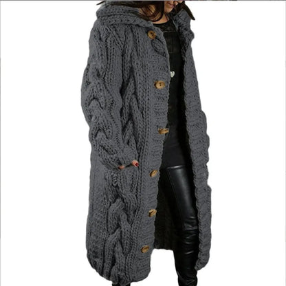 Cable Knit Turn Down Collar Cardigan in 9 Colors