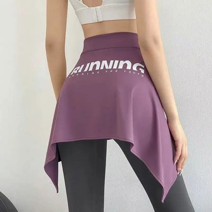Sporty Street Style with Ruffle and Bow Tie Asymmetrical Hankie Hemline Elastic Waist, Plaid Patterned Skirt--Sizes 58 Centimeter Waist