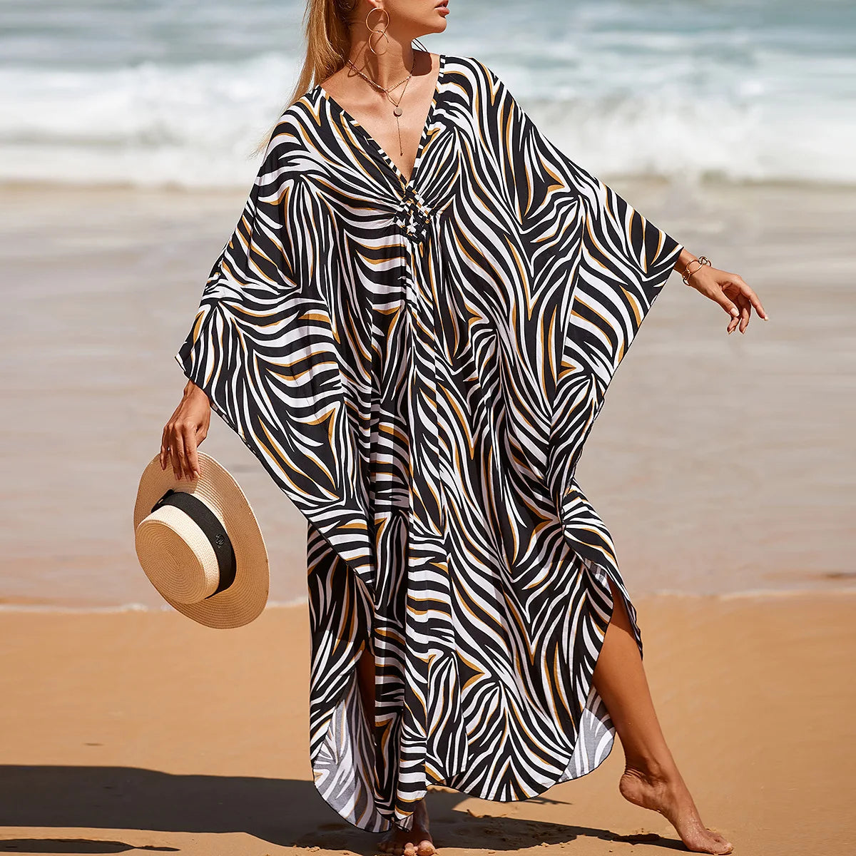 Women's Plus Size V-Neck Batwing Caftan Cover-Up Loungewear 30 Designs

Designs