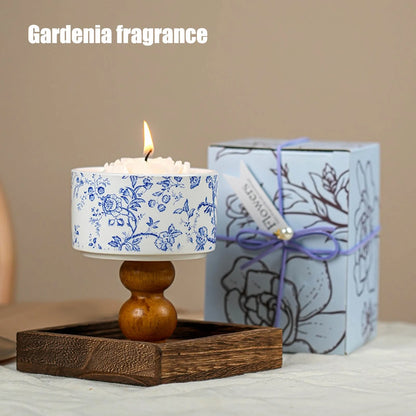 Scented Candles in Jars with Wooden Wick Decorative Aromatic Candles