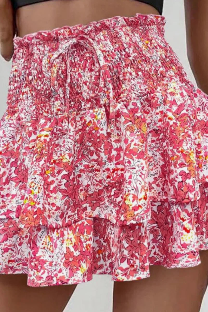 Sizes to 2XL in various designs small,  floral  shorts, Appear as a skirt, Elastic Waist