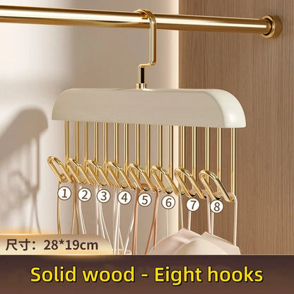 Wooden Sling Hanger Organizer with Multiple Hooks for Organization and Space Saving
