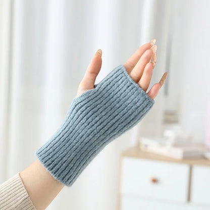 3 Ways to Wear Removable Suede Knit Gloves, Warm Touch Screen Fashion, Elegant Elasticity, Softly Thickened