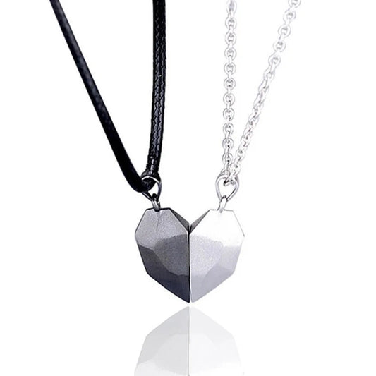 Electrocardiogram Magnetic Friend Heart Pendant One for You and One For Your Friend