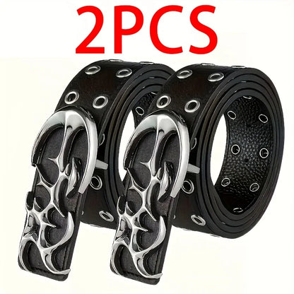 Plus sizes up to 51 Inches Riveted PU Leather Punk Belt For Men and Women
