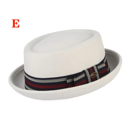 100% Wool Pork Pie Fedora Hat for Women and Men