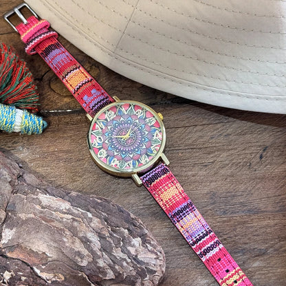 Bohemian Patterned Fashions Ladies Watch 1960's Style Women's Timepiece