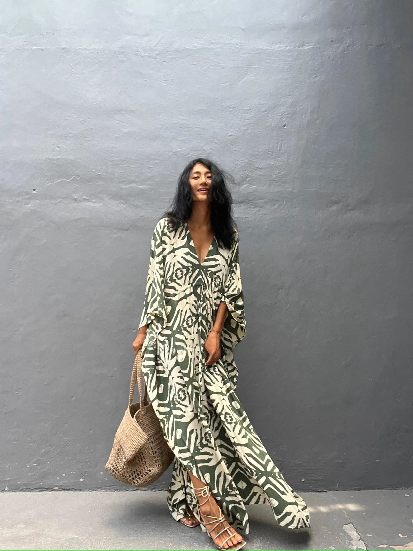 V-Neck Caftan Dresses Swimsuit Cover-Up Lounge Dresses