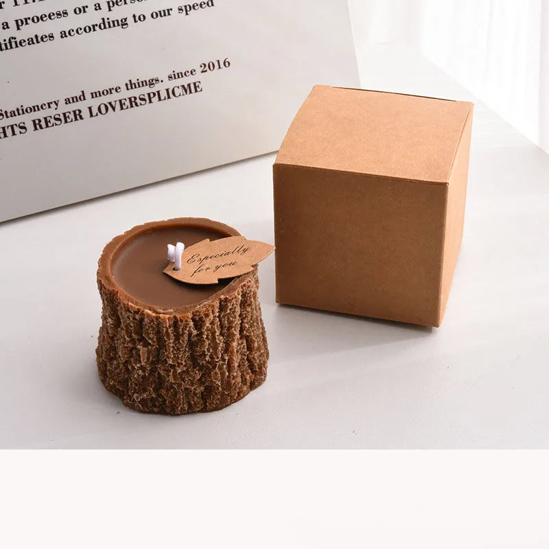 Tree Stump Candle Set Gift Creative Tree Stump Fragrance Candle Jar