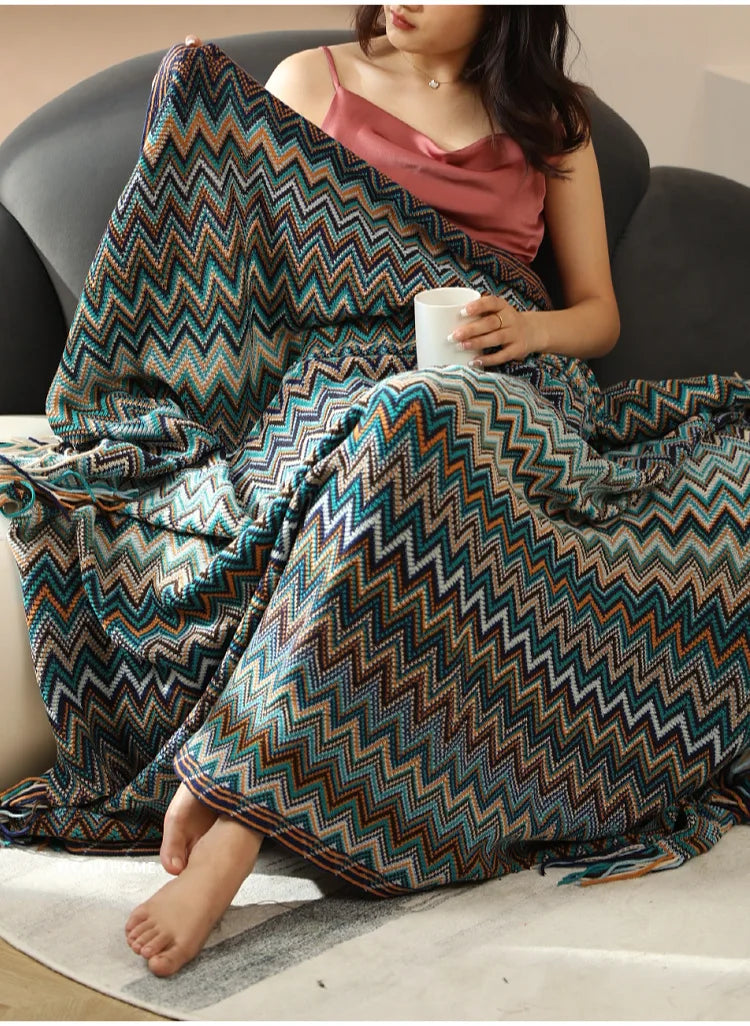 Boho Blankets with Aztec Baja Blanket Designs, Ethnic Sofa Cover