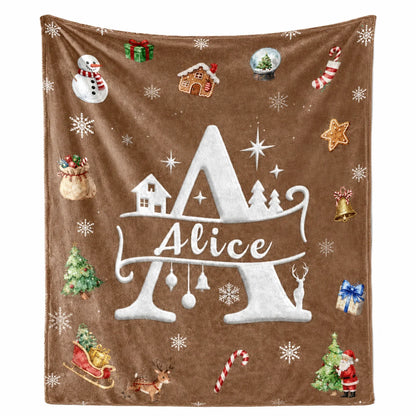 Personalized Christmas Blanket Customized Name Great Stocking Stuffer. 7 colors