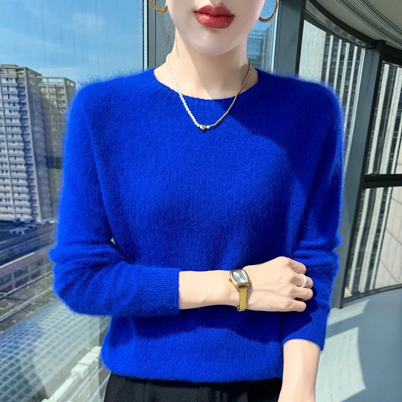 Basic Soft Knit Pullover Sweater, Round Neck, Long Sleeve, 12 colors with some sizes to 3XL