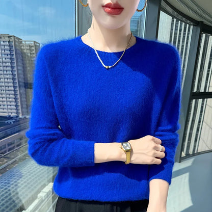 Basic Soft Knit Pullover Sweater, Round Neck, Long Sleeve, 12 colors with some sizes to 3XL