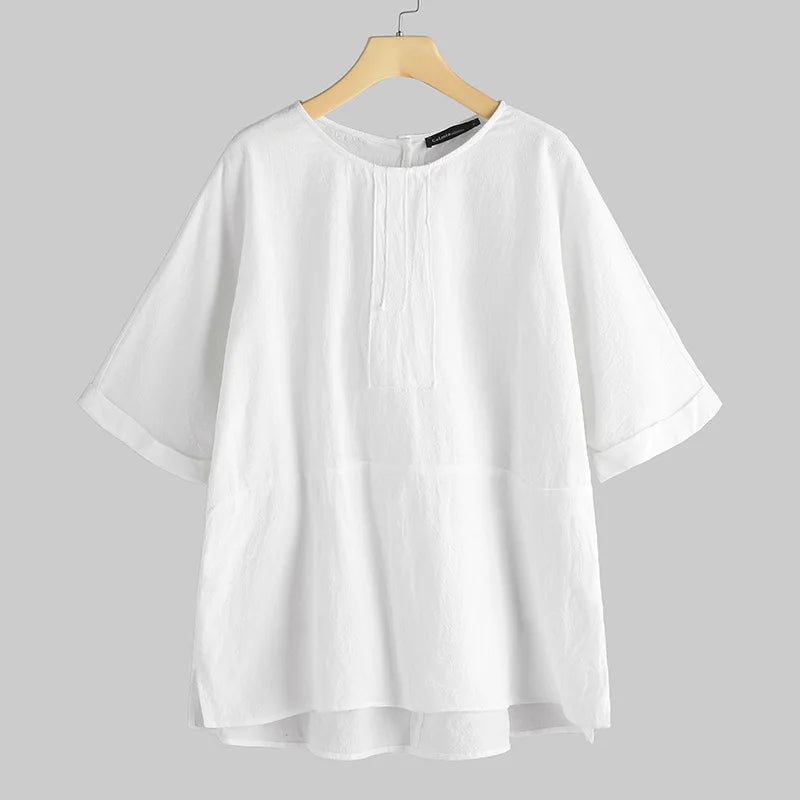Plus Size 5xXL Casual Cotton-Linen Blend for An Airy feel, Large Baggy Fit,