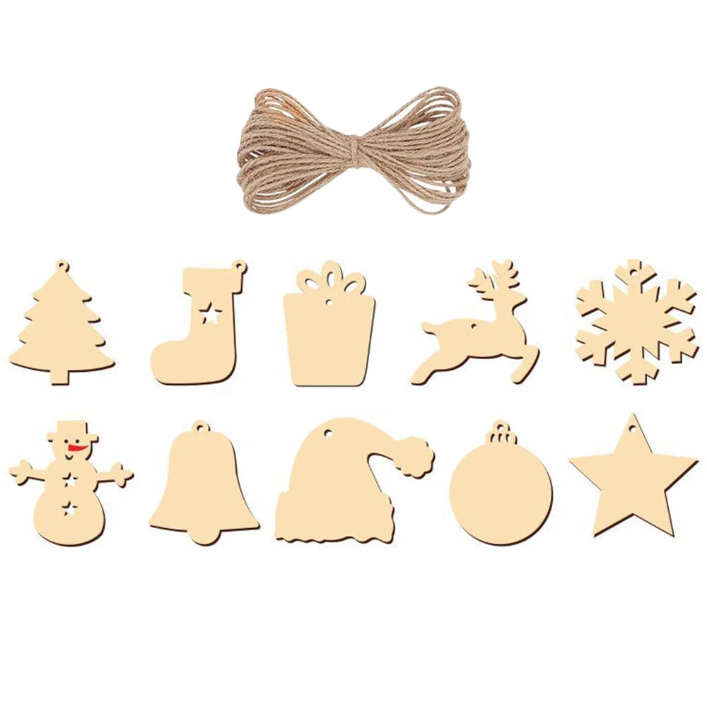 DIY Wooden Christmas Ornaments to Paint, Blank Wood Cutouts