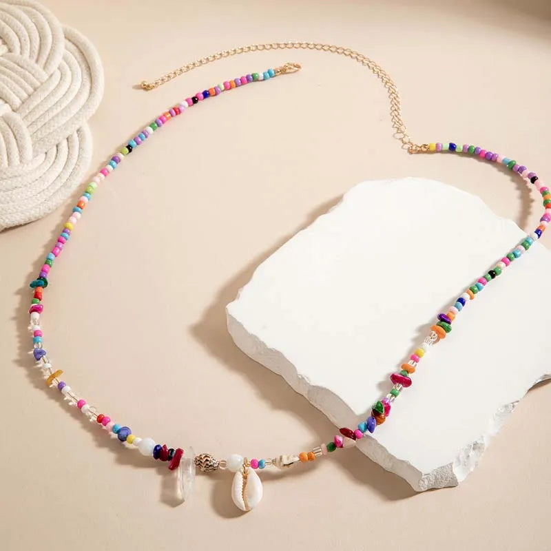 Bohemian Beaded Conch Shell Waist Chain Irregular Rice Beaded Body Chain