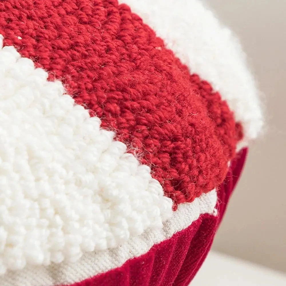 Christmas Candy Cane or Peppermint Shaped Soft Throw Pillows