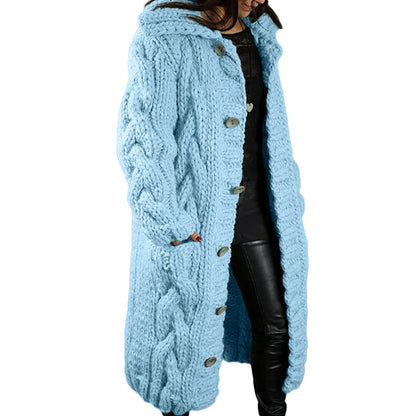 15 Colors, Oversized S-5XL Women Loose Knitted Sweaters, Thick Long Sleeve, Pocket, Buttons