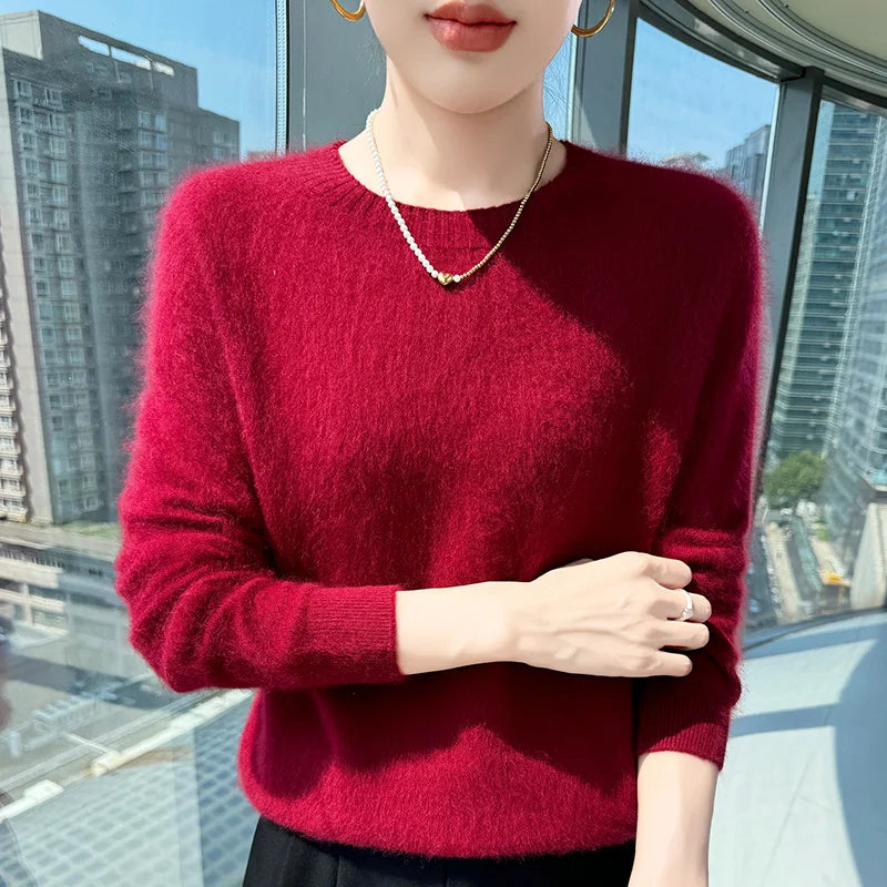 Basic Soft Knit Pullover Sweater, Round Neck, Long Sleeve, 12 colors with some sizes to 3XL